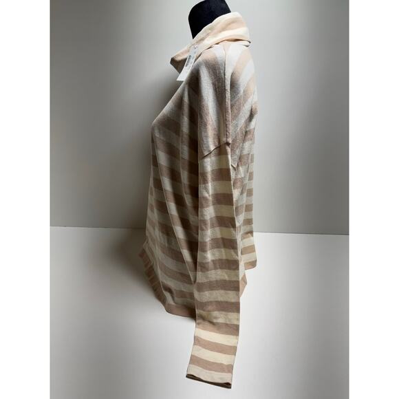 JCrew Women’s Turtleneck Striped Sweater Sz M Preppy Career Lightweight New - Picture 3 of 11